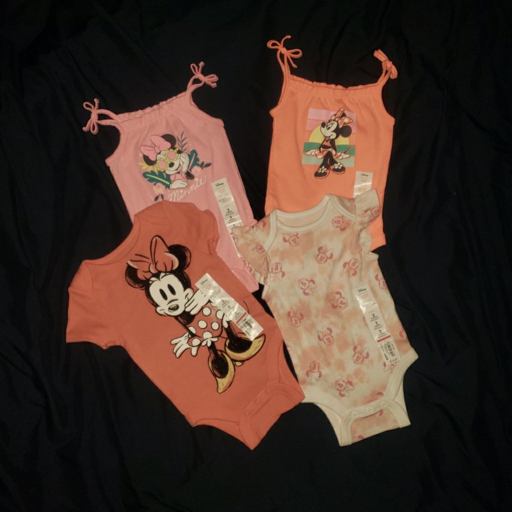 Disney 4pc Set of Minnie Mouse Baby Bodysuits